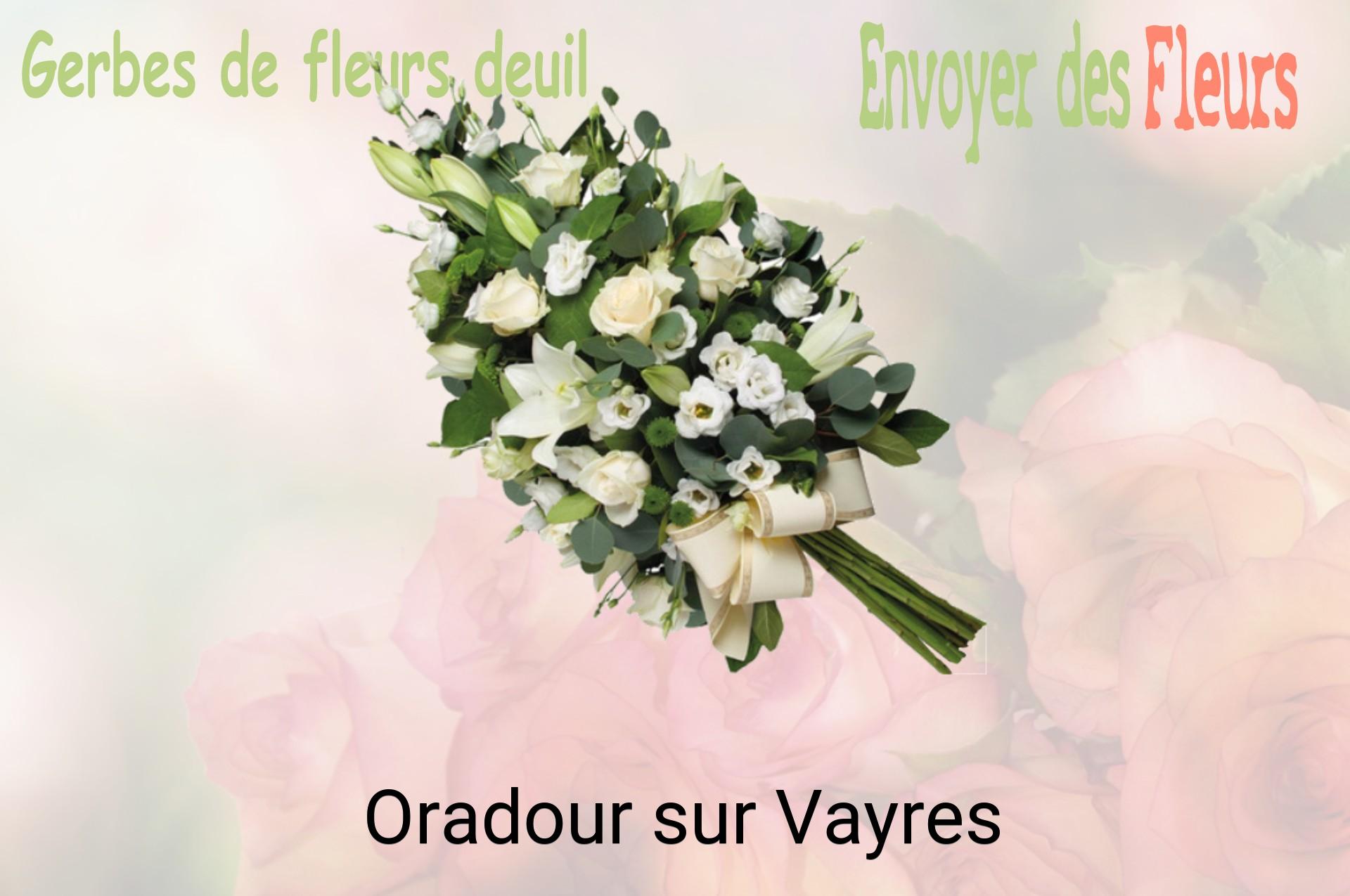 Gerbe de fleurs de deuil livrée à Oradour-sur-Vayres